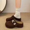 Zapatos de mujer estilo Birkenstock, fáciles de poner, colección otoño 2026, suela gruesa, que aumentan la altura, versátiles, casuales, puntera cerrada, estilo media pantufla, para usar al aire libre