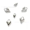 Plata antigua texturizada estilo ins corazón aleación accesorios DIY collar pendientes pulsera llavero accesorios de joyería venta al por mayor