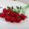 Buquê de Rosas Realista com Toque Hidratante, Rosas Artificiais de Alta Qualidade para Decoração de Sala de Estar e Mesa de Jantar, Decoração para Casa com Flores Artificiais