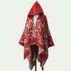 Chal con Capa de Estilo Étnico con Capucha para Fotografía de Viajes de Xizang Xinjiang Qinghai para Mujeres, Abrigo Grueso para Primavera y Otoño