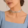 Collar de cadena de espiga de pescado con cadena de doble capa, elegante, de aleación con lentejuelas, joyería corta, venta al por mayor, para mujer transfronteriza europea y americana