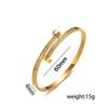 Tendencia de moda pulsera de uñas personalizada micro incrustada circón diseño nicho exquisita pulsera de acero de titanio joyería de alta gama para mujer