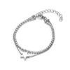 Pulsera Minimalista de Diseño Nicho de Doble Capa con Zircón de Estrella 2025 Nuevo Modelo Joyería de Personalidad Exquisita de Alta Gama al Mayoreo