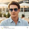 2026 Moda Europea y Americana Nueva Gafas de Sol Retro con Patillas de Resorte de Marco Grande para Conducir y Ciclismo, Gafas Aviador Versátiles para Hombre