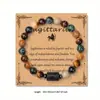Paquete de 12 Pulseras del Zodiaco de Piedra Natural con Diseño Único, Piedras Guardianas del Zodiaco, Pulseras de Cumpleaños, Suministro Transfronterizo de Moda