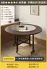 Mesa Plegable Mesa de Comedor Redonda para el Hogar Mesa de Comedor para Apartamento Pequeño Mesa Redonda Grande Desmontable Simple para Alquiler Restaurante
