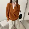 Nuevo conjunto de dos piezas estilo coreano con suéter de punto trenzado y cuello retorcido, en un estilo clásico "old money", hecho de cachemira, para mujer, corte holgado, engrosado para otoño e invierno, con colores contrastantes