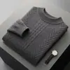 Nuevo Suéter de Lana de Cuello Redondo para Hombre Otoño e Invierno 2026, Suéter Cálido Engrosado de Lana Pura, Suéter de Punto, Suéter Casual