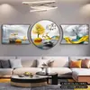 Colgante de Pared de Fondo para Sofá Pintor y Significado de Riqueza Tríptico Moderno de Lujo Ligero Pintura Decorativa Atmosférica de Gama Alta para Sala de Estar