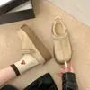 Cinta tejida de estilo étnico, forrada de felpa, zapatillas sin cordones estilo Birkenstock para mujer, nueva colección otoño/invierno 2026, suela de plataforma, cálidas y cómodas para uso casual