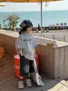 Tairu 2025 Verano Nuevo Estilo Coreano Infantil Letra Estampado de Leopardo Algodón Puro Versátil Camiseta Niños Transpirable Manga Corta