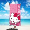 Toalha de Banho Fofa para Crianças e Adultos Poliéster Toalha de Natação Toalha de Praia Toalha Absorvente Gato Kt Microfibra Desenho Animado Toalha de Banho