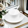 Fábrica de Origen Taza de Café de Cerámica de Aviación Blanca Plato de Restaurante Vajilla Hotel Exclusivo Simple Venta al por Mayor Uso Doméstico Transfronterizo