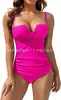 Traje de baño de una pieza para mujer Amazon Push-Up Cruzado Control de Barriga sin Tirantes de Soporte Adelgazante