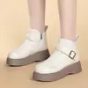 Botines de suela gruesa para mujer en otoño e invierno, con forro polar y grosor añadidos, nuevo modelo 2026, cómodos, antideslizantes, suela suave, tacón grueso, punta redonda