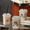 Vasos Desechables para Mousse con Tapas, Postre de Leche Doble Piel, Pasteles, Vasos de Plástico Cuadrados Transparentes para Postres, Vasos para Té de Leche