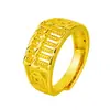 Anel de Ábaco Auspicioso Kaiwei Anel Banhado a Ouro Anel Banhado a Ouro Boca de Ouro Anel de Dinheiro Ajustável para Homens e Mulheres