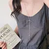 Collar con lazo extraíble, dulce y sencillo, para mujer, diseño de nicho estilo coreano, accesorio largo, juego de colgantes versátil