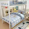 Juego de ropa de cama de tres piezas para dormitorio estudiantil, 100% algodón Clase A, estilo sábana bajera, sábana 100% algodón 90x190 para litera y funda de edredón