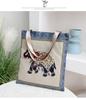Bolso bandolera de comercio exterior bordado de moda de lona bolso bandolera coreano simple para mujer portátil de gran capacidad bolsa de compras