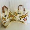 Linda bolsa de tienda de ropa con cara sonriente, bolsa de regalo, tienda de ropa para niños y niñas, bolsa de plástico portátil, embalaje de caja de zapatos, logotipo al por mayor