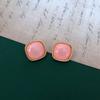 Pendientes de botón de plata antigua y media importación de comercio exterior con esmalte de gota roja Pendientes de botón regalo festivo rojo chino Joyería