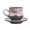 Juego de Taza de Café y Platillo de Gres Retro Transfronterizo Taza Personalizada Pintada a Mano Americana Taza de Té para el Hogar Venta al por Mayor
