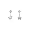 Canción de Amor de Principios de Verano~ Pendientes Redondos de Estrella de Circonita Súper Brillantes, Pendientes Exquisitos de Lujo Ligero de Alta Gama, Dulces y Hermosos Accesorios para Orejas