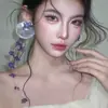 Pendientes de Flor Coloridos con Aguja de Plata Estilo Vacaciones de Verano, Pendientes de Moda de Lujo Ligero de Alta Gama, Accesorios para Orejas de Nicho para Mujeres