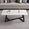 Mesa de café de imitación de losa de roca de lujo ligero para sala de estar, hogar, nuevo, cuadrada, para balcón, mesa de té para casa de alquiler, mesa de café simple para apartamento pequeño