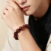 Pulsera de Cuentas de Ojo de Tigre Rojo Rayo Natural, Pulsera de Cuentas Redondas de Piedra Ojo de Tigre Sudafricano, Piedra Ojo de Gato Joyería de Cristal DIY al por Mayor