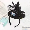 Diadema de Sombrero de Bruja de Halloween Decoración del Festival de Fantasmas Accesorios para el Cabello de Promoción Sombrero Puntiagudo de Bruja Hebilla para la Cabeza Diadema de Encaje con Lazo