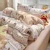 Juego de Sábanas Estampadas de Algodón Acolchado Clase A para Dormitorio de Estudiantes, Sábanas Ajustables, Juego de Tres Piezas, Juego de Cuatro Piezas, Cama Individual y Doble, Envío Directo Disponible