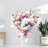 2026 Estilo Europeo y Americano Tema Floral Espejo de Plástico Resistente a la Humedad Pegatinas de Pared Adecuadas para la Decoración de la Sala de Estar y el Espacio del Hogar