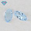 Huagang Gem Forma de Olho de Cavalo Topázio Azul Celeste Pedra Nua Topázio Pontiagudo Topázio Azul Natural Forma de Folha de Topázio