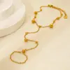 Pulsera Brazalete de Acero Inoxidable Estilo Ins Transfronteriza con Baño de Oro de 18K, Resistente al Agua, Pulsera Entrelazada, Joyería de Gama Alta de Nicho para Mujeres
