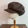 Gorra tipo boina de piel sintética con visera suave, diseño lindo de orejas de gato y estrella estilo japonés, talla grande que hace que la cara se vea más pequeña, sombrero octagonal para que las niñas se tomen fotos