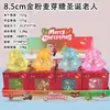 Juguete antiestrés de panecillo de gelatina de frutas con lentejuelas en forma de corazón con vaporizador, caja sorpresa, panecillo antiestrés para oficina, juguete de simulación de comida realista, juguete antiestrés