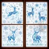Decoraciones navideñas, nieve y hielo cálidos de invierno, renos, pegatinas de vidrio de Santa Claus, muñeco de nieve, pegatinas electrostáticas de árbol de Navidad