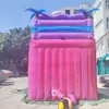 Resbaladilla inflable de cocotero rosa y morado, resbaladilla acuática exterior para niños con piscina, equipo de diversión para parque temático
