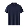 Camisa Polo de Punto Waffle Grande con Cremallera para Hombre 185g Spandex Secado Rápido Tacto Frío Cuello Camisero Ropa de Trabajo Estampado Bordado Logo