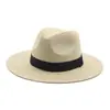Sombrero de Paja Caliente Transfronterizo para Mujer con Cinturón Negro Sombrero de Copa Panama de Verano Ala Plana para Exteriores Playa Sombrero de Paja Caliente Amazon