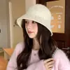 Sombrero de Pescador Versátil Estilo Retro Británico Sombrero de Cubo Artístico Versión Coreana Sombrero de Otoño e Invierno Sombrero Cloche de Lana Adelgazante para Mujer
