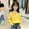 Camiseta de Manga Larga de Algodón Puro para Niñas para Primavera y Otoño, Top Base Elegante de Dibujos Animados para Niñas, Nuevo Top Infantil de Otoño 2026