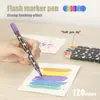 Caneta Marcadora Glitter Dupla Ponta Duas Cores Mais Vendida da Amazon, Marcador Fluorescente para Desenho e Grafite de Estudantes