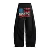 Comercio Transfronterizo Pantalones Deportivos de Algodón Estilo Americano Gris Jazz Pierna Ancha Largos para Mujer Hip-Hop Street Dance Sueltos Casuales para Bailar
