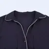 Roupas Femininas Transfronteiriças do Aliexpress 2026 Moda Europeia e Americana Decoração de Acabamento Color-Blocking Camisa de Mistura de Linho para Mulheres F612423