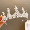 Corona para niña, tocado, accesorios para el cabello de cristal hechos a mano para niña de las flores, corona para niña, diadema de actuación para cumpleaños, accesorios para vestido de princesa