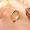 Anillos de Pareja Ajustables de Moda de Lujo Ligero Color Verde Menta con Diseño de Nicho, Sensación de Alta Gama, Anillos Abiertos Ajustables Simples