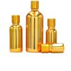 Venta al por mayor 20 ml Vidrio Dorado Electrochapado Aceite Esencial Botella Vacía 30 ml 50 ml Botella Cosmética Sub-Botella Botella con Gotero
